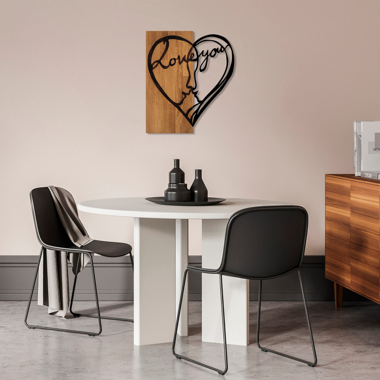 Poze Accesoriu decorativ de perete din lemn I love you