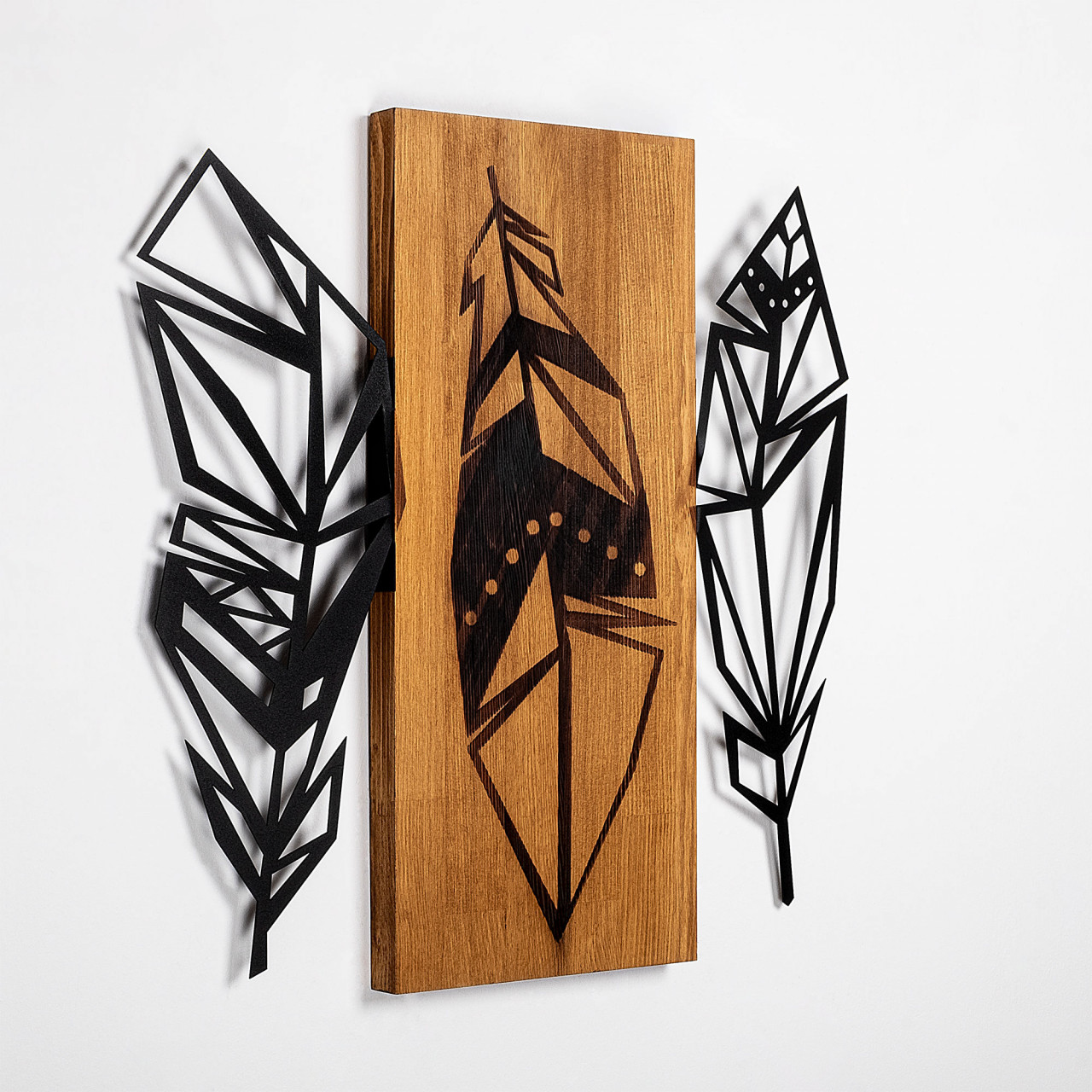 Poze Accesoriu decorativ de perete din lemn Leaves 2