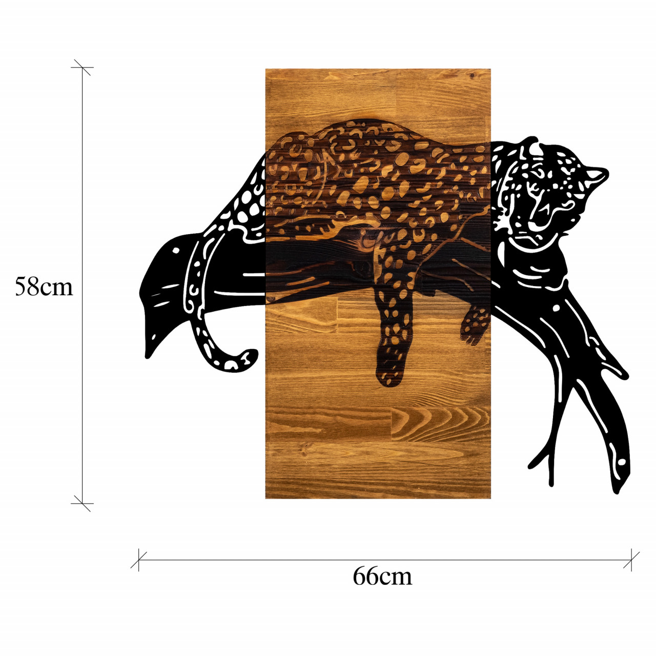 Poze Accesoriu decorativ de perete din lemn Leopard