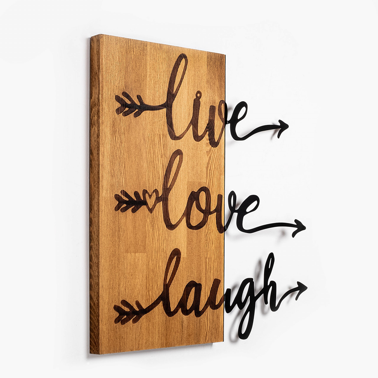 Poze Accesoriu decorativ de perete din lemn Live Love Laugh - 369