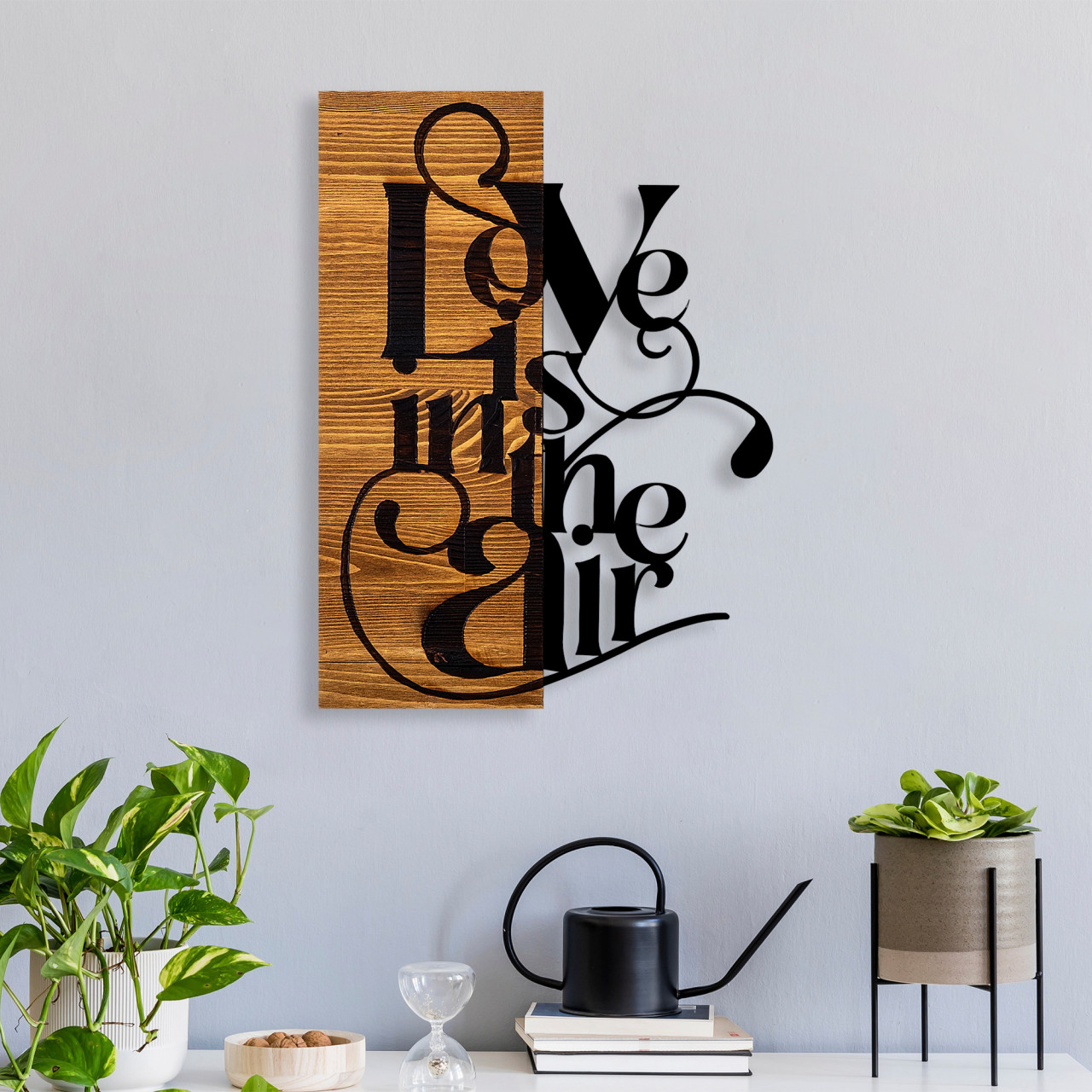 Poze Accesoriu decorativ de perete din lemn Love is in the air
