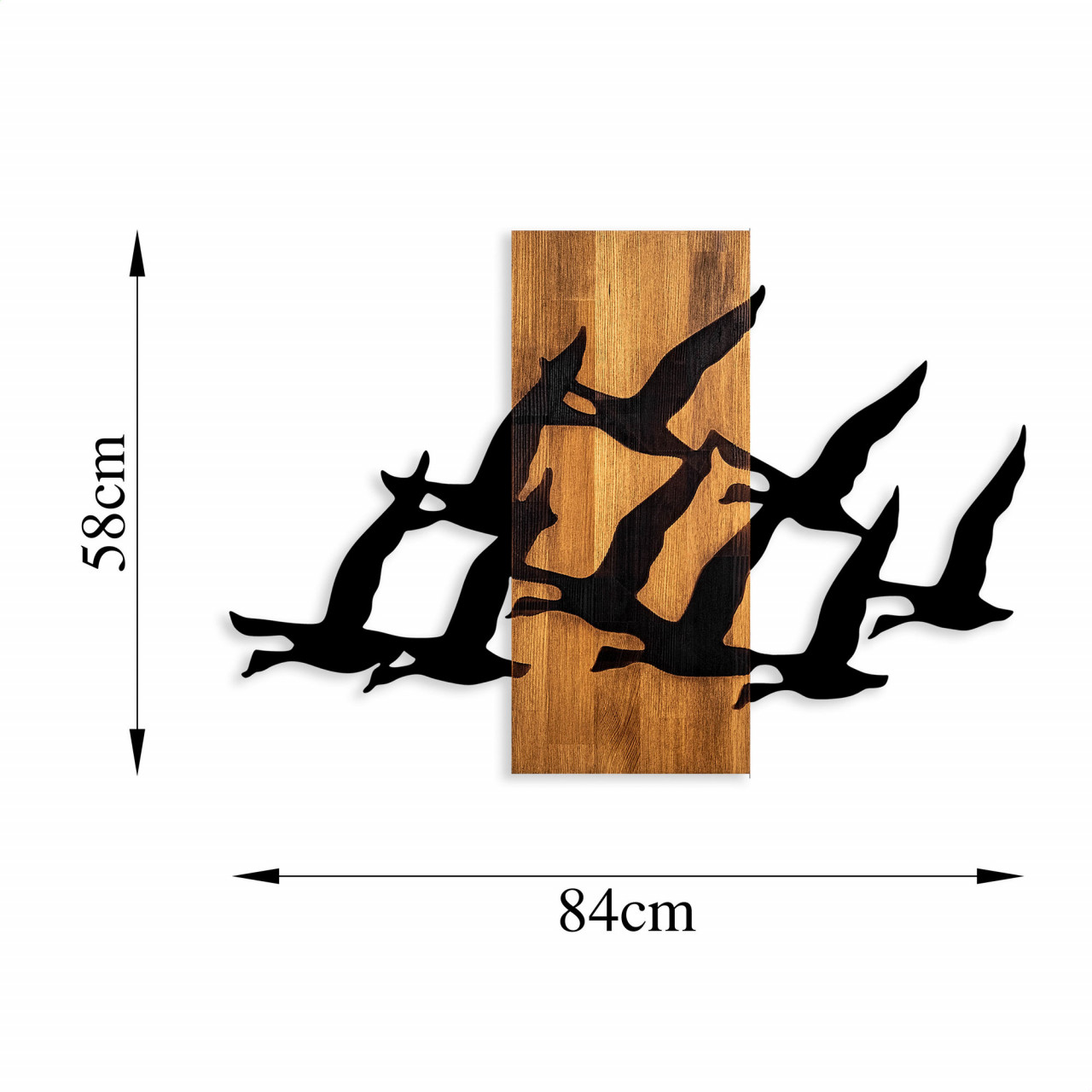 Poze Accesoriu decorativ de perete din lemn Migrant birds - 375