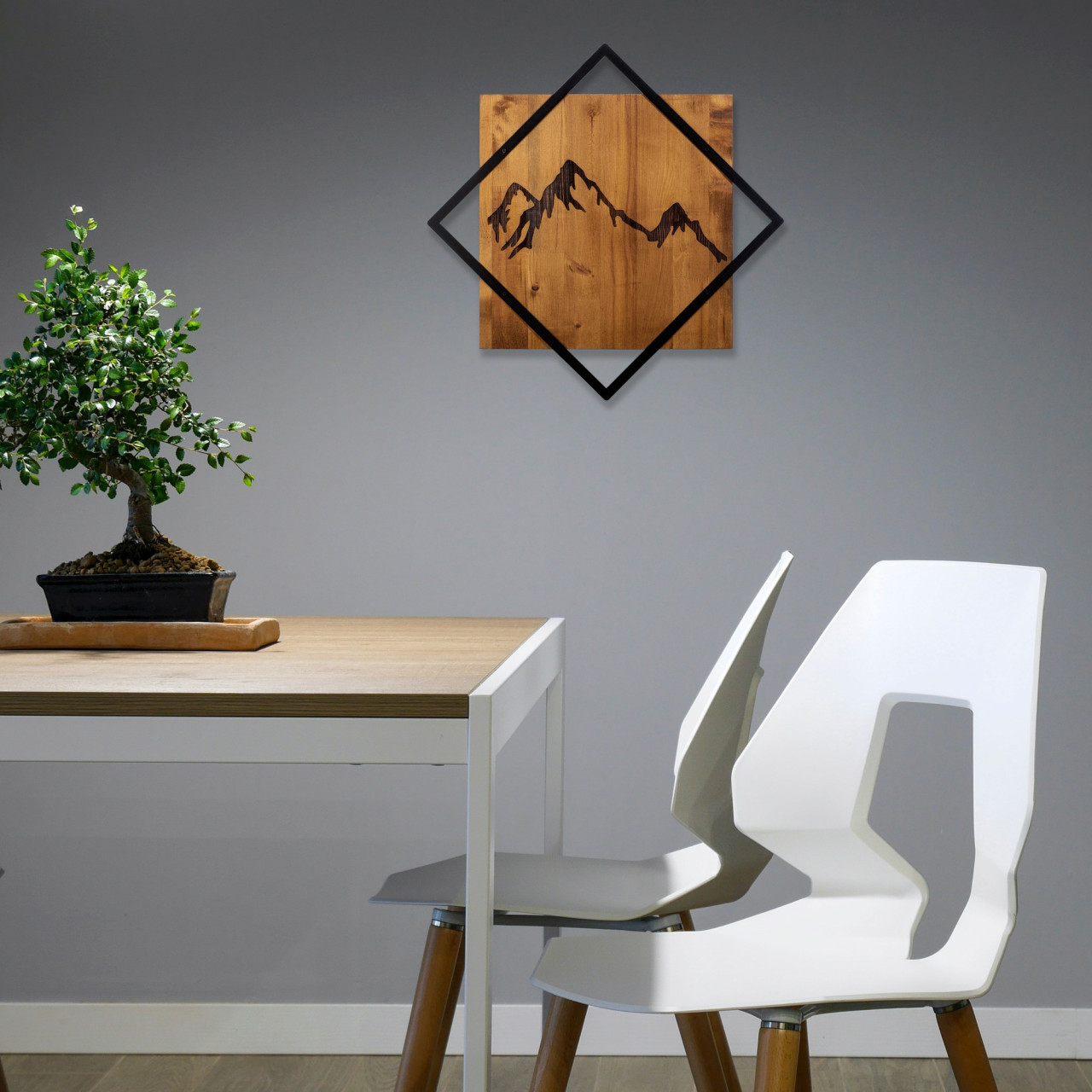 Poze Accesoriu decorativ de perete din lemn Mountain 2