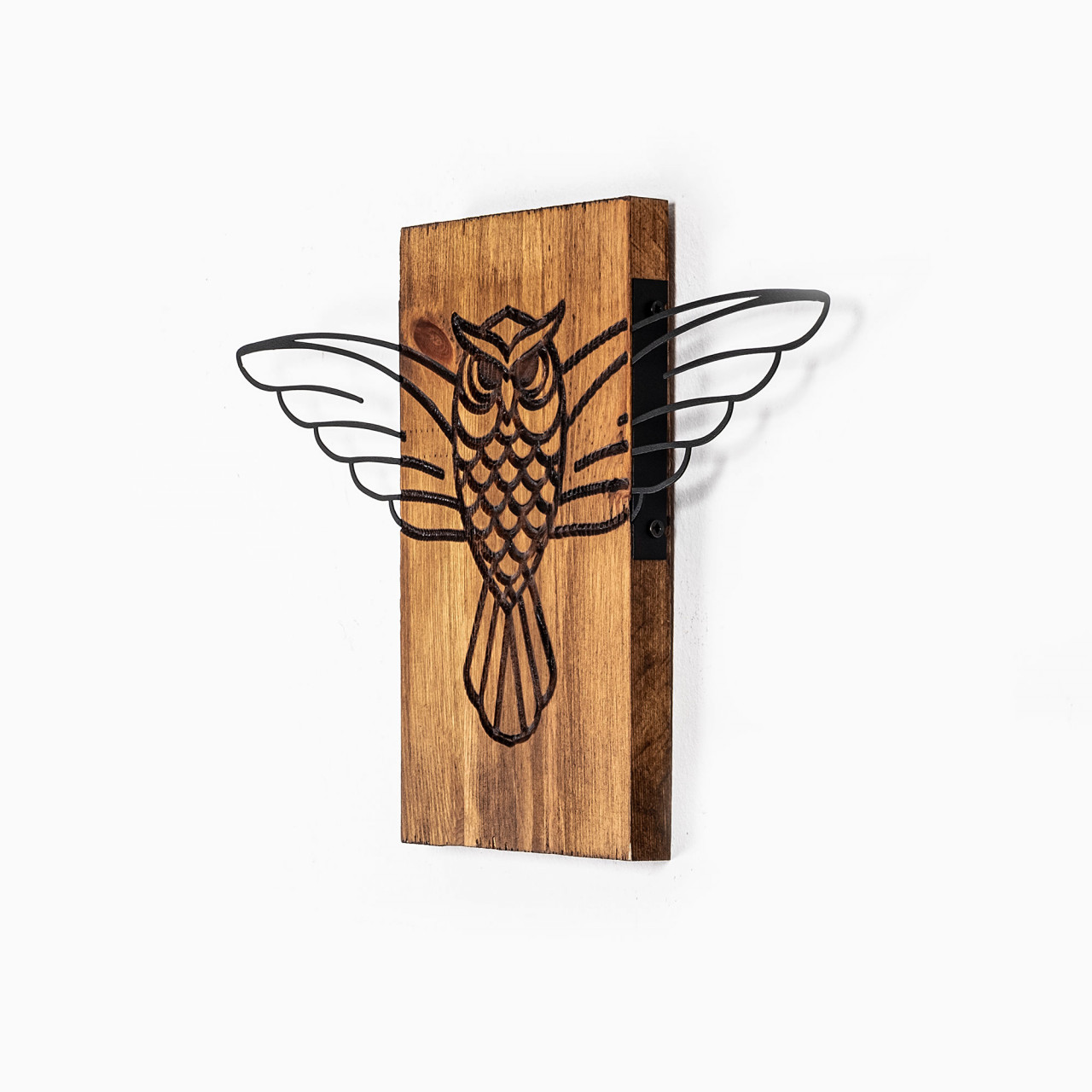 Poze Accesoriu decorativ de perete din lemn Owl - 337