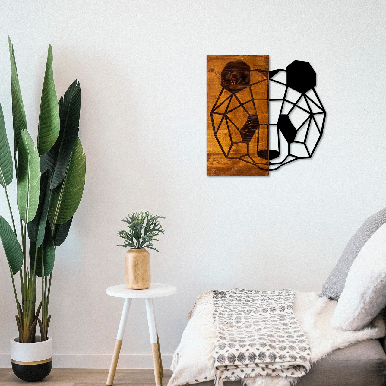 Poze Accesoriu decorativ de perete din lemn Panda