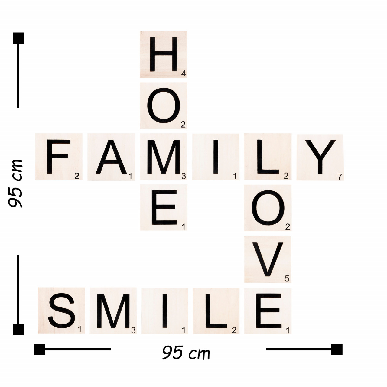 Poze Accesoriu decorativ de perete din lemn Scrabble Set - 5