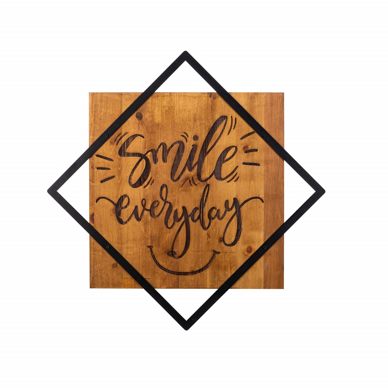 Poze Accesoriu decorativ de perete din lemn Smile everyday