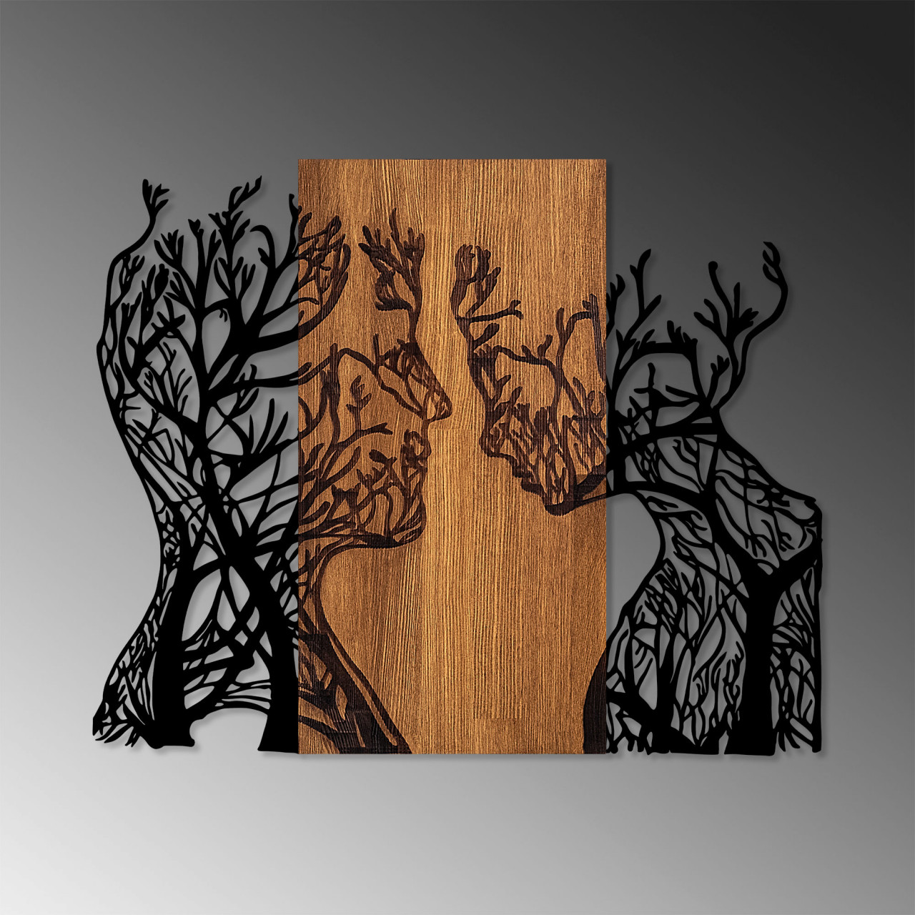 Poze Accesoriu decorativ de perete din lemn Tree Woman And Man
