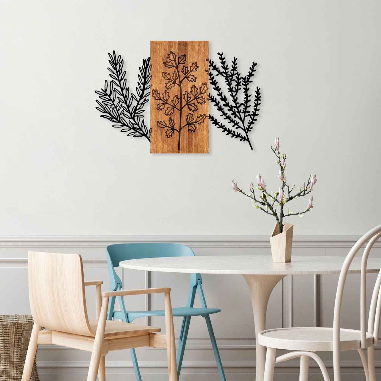 Poze Accesoriu decorativ de perete din lemn Triple herbs - 385