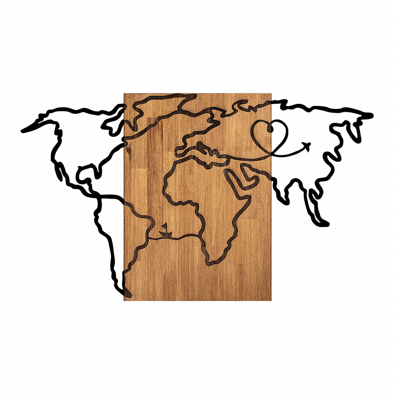 Poze Accesoriu decorativ de perete din lemn Wold Map - 316