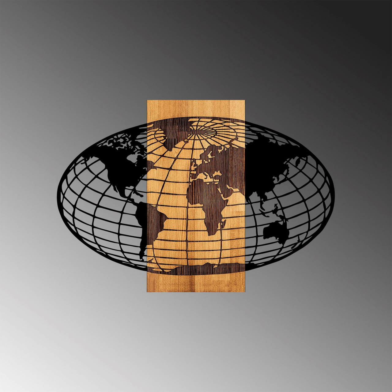 Poze Accesoriu decorativ de perete din lemn Wold map - 332