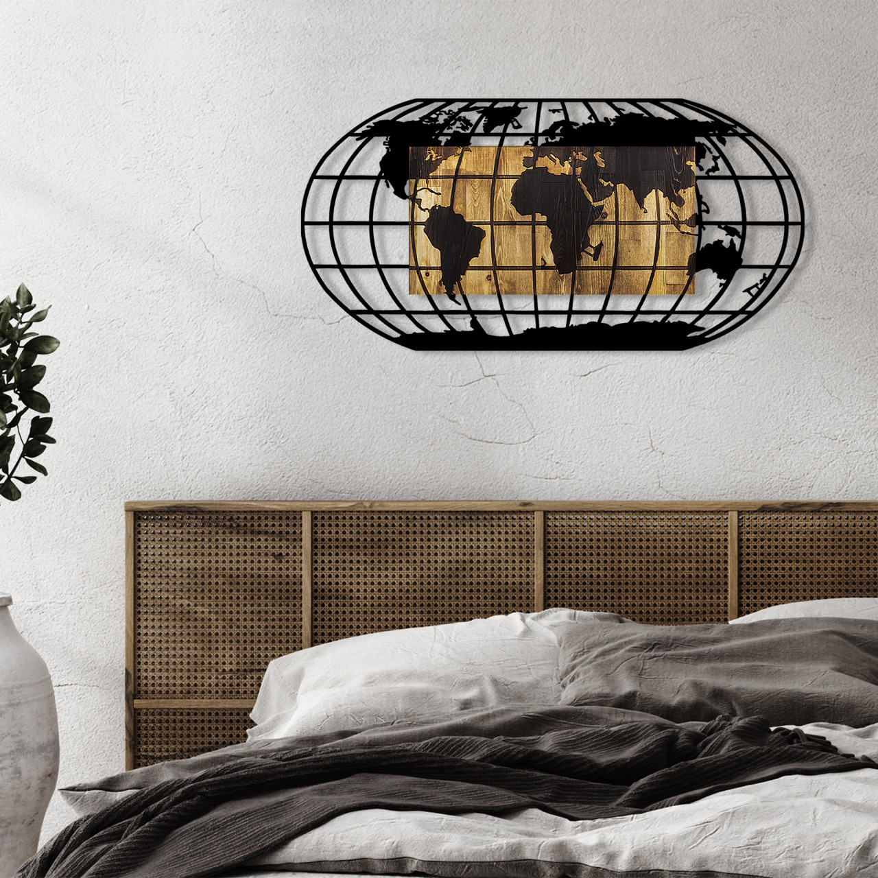 Poze Accesoriu decorativ de perete din lemn World Map 2