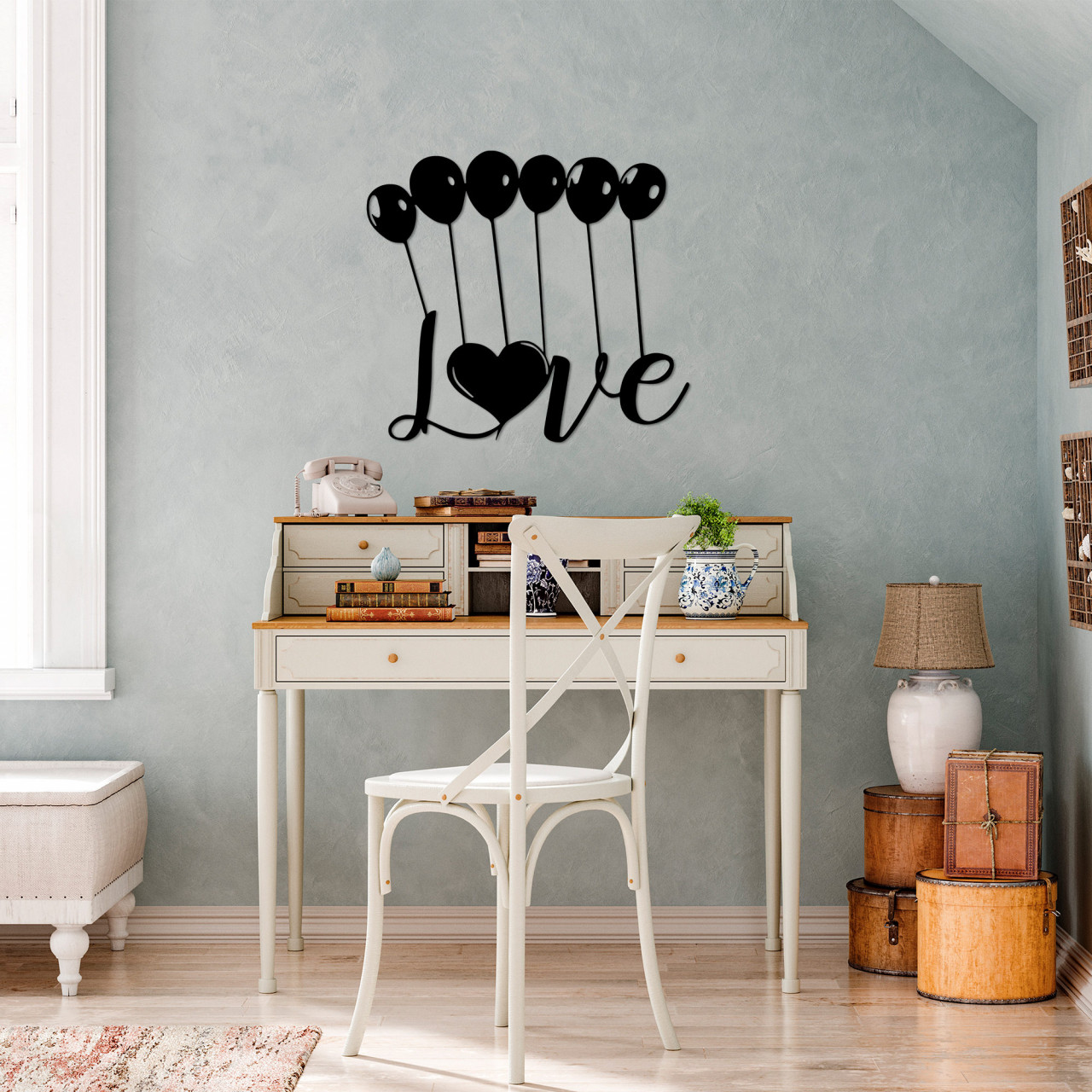 Poze Accesoriu decorativ de perete metalic Balloons Love - 493