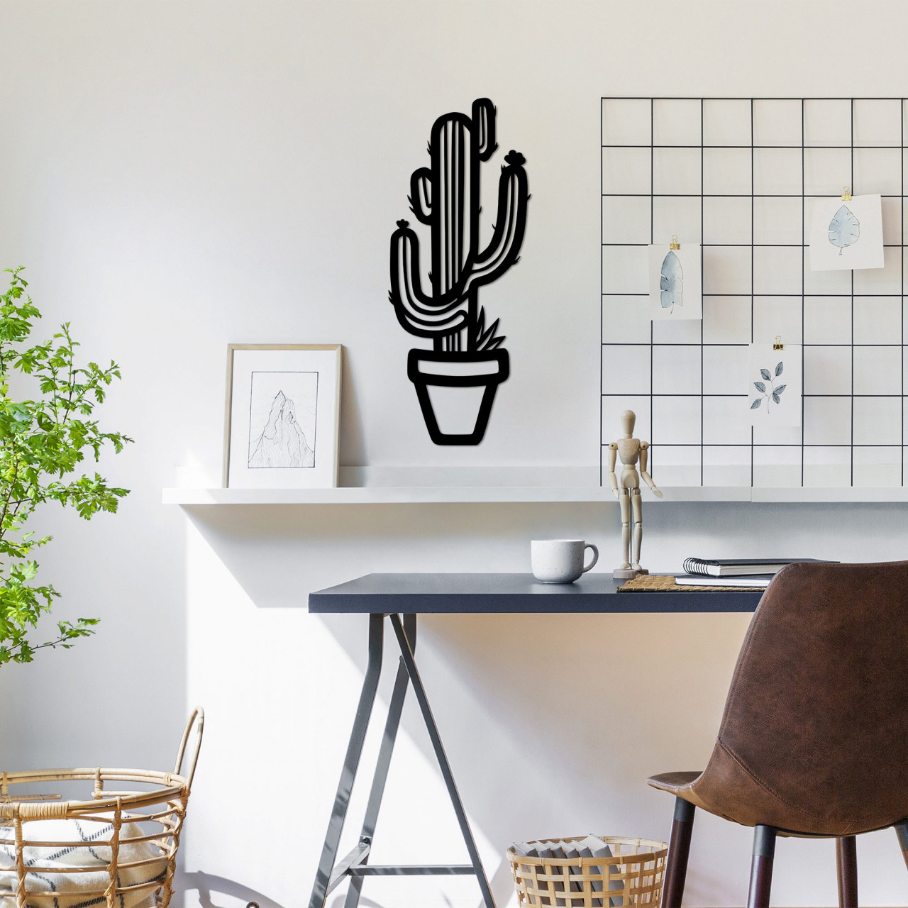 Poze Accesoriu decorativ de perete metalic Cactus - 475