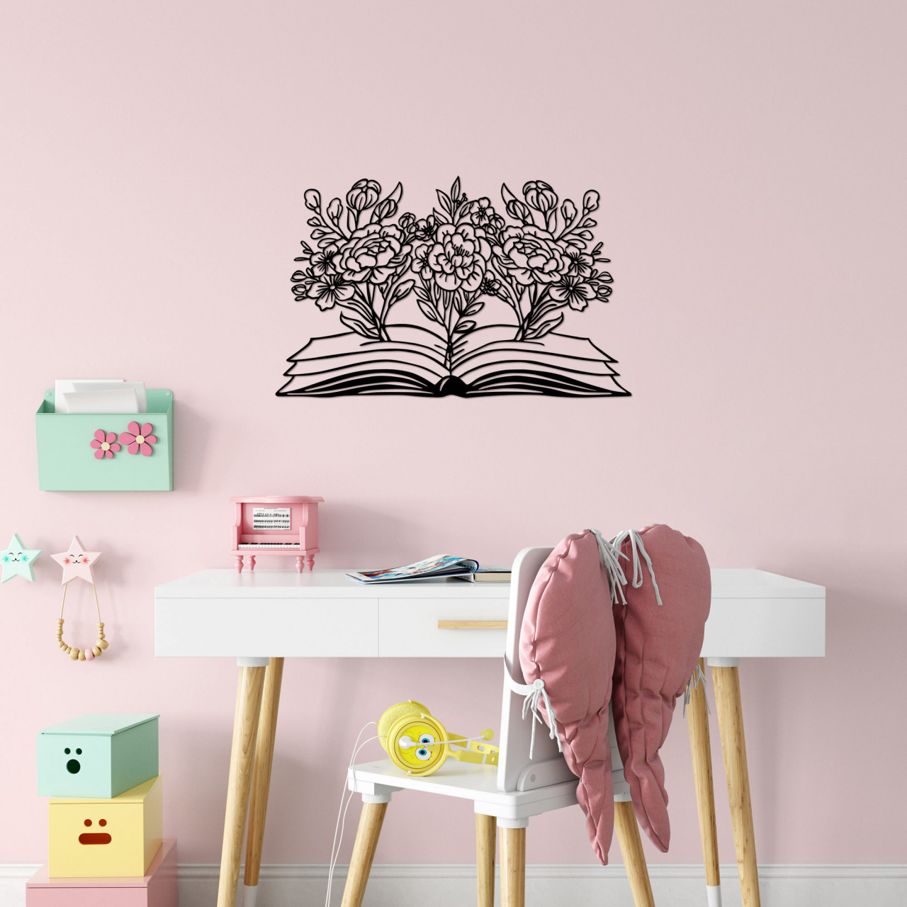 Poze Accesoriu decorativ de perete metalic Flower Book - 497