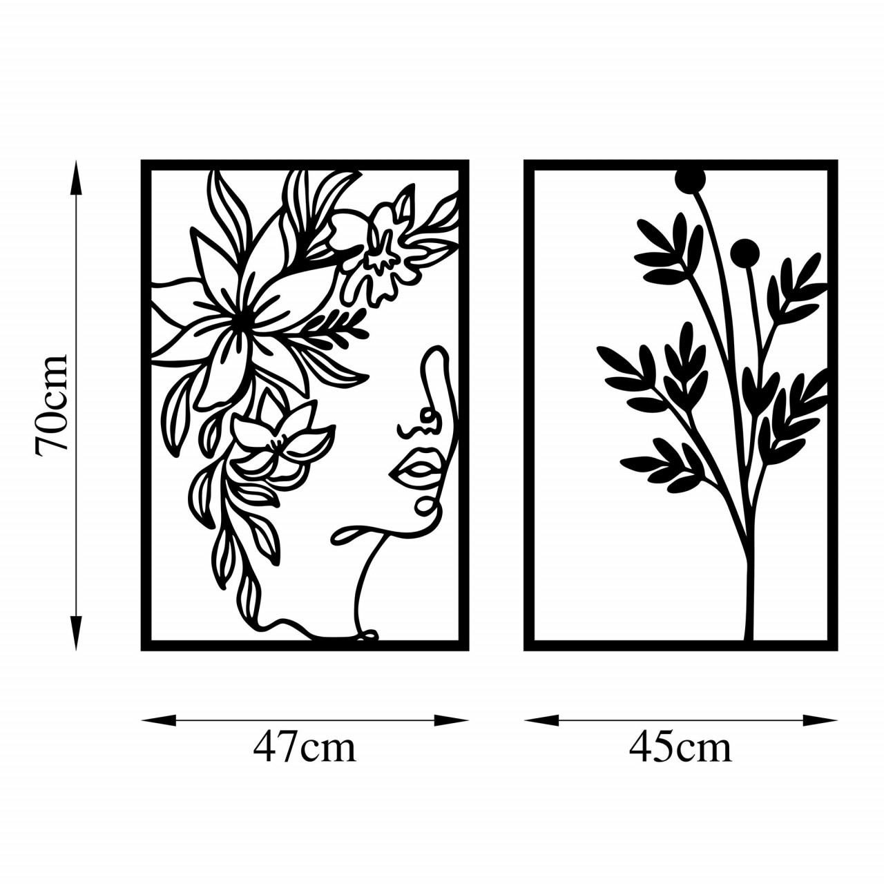 Poze Accesoriu decorativ de perete metalic Flower face - 510