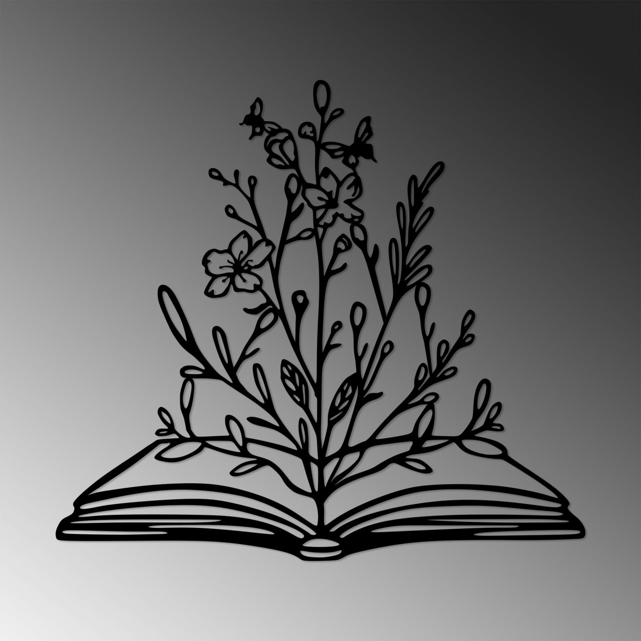 Poze Accesoriu decorativ de perete metalic Flower In Book