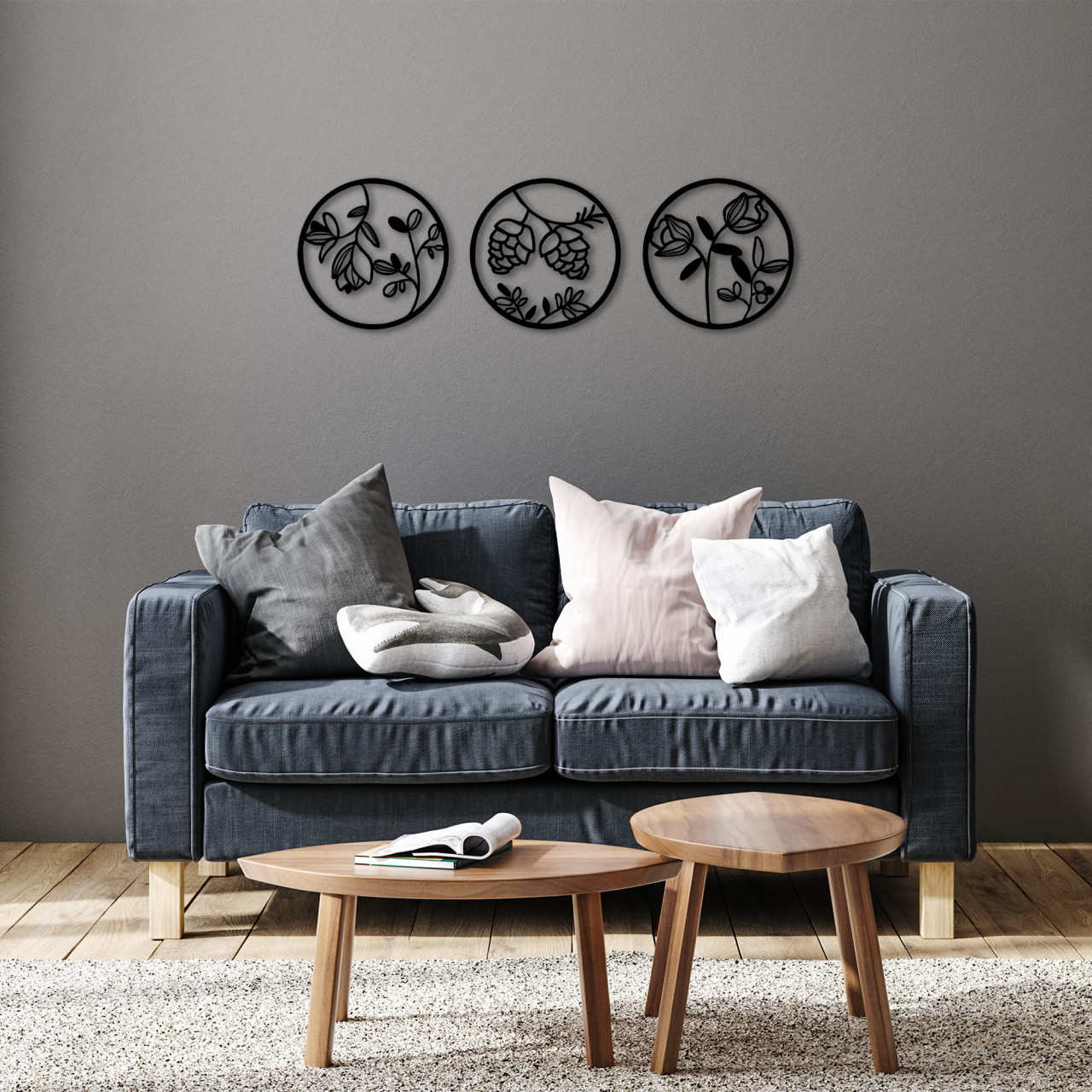 Poze Accesoriu decorativ de perete metalic Flowers - 307 S