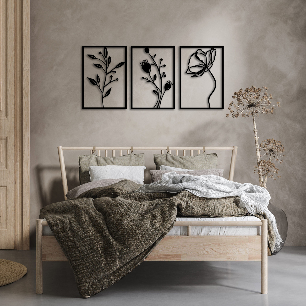 Poze Accesoriu decorativ de perete metalic Flowers - 311