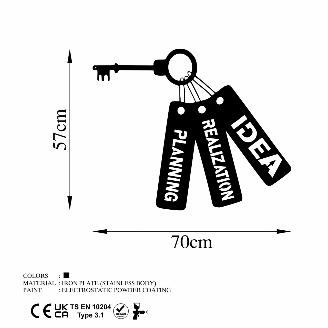 Poze Accesoriu decorativ de perete metalic Idea Realization Planning
