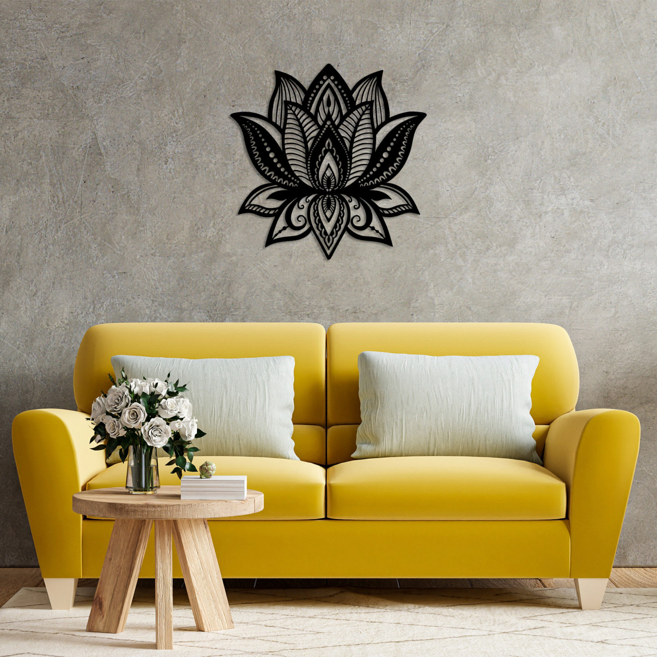 Poze Accesoriu decorativ de perete metalic Lotus - 314