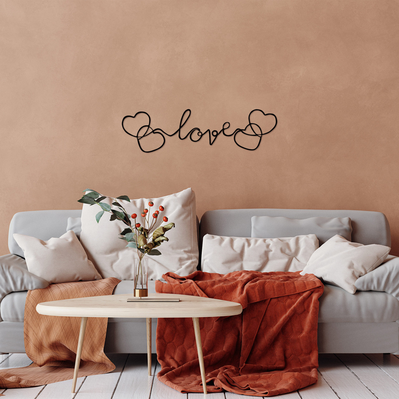 Poze Accesoriu decorativ de perete metalic Love - 491