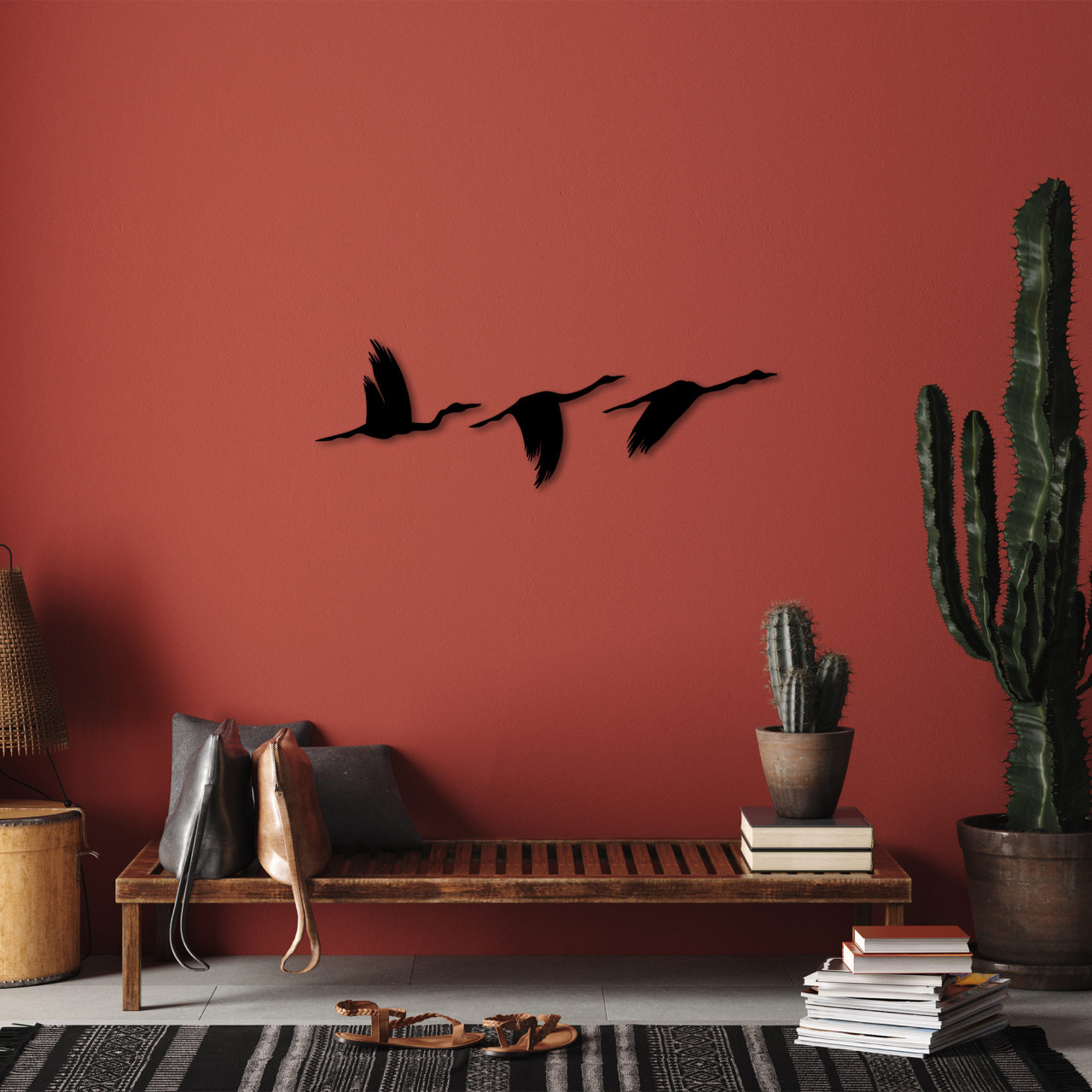 Poze Accesoriu decorativ de perete metalic Migrant Birds - 291