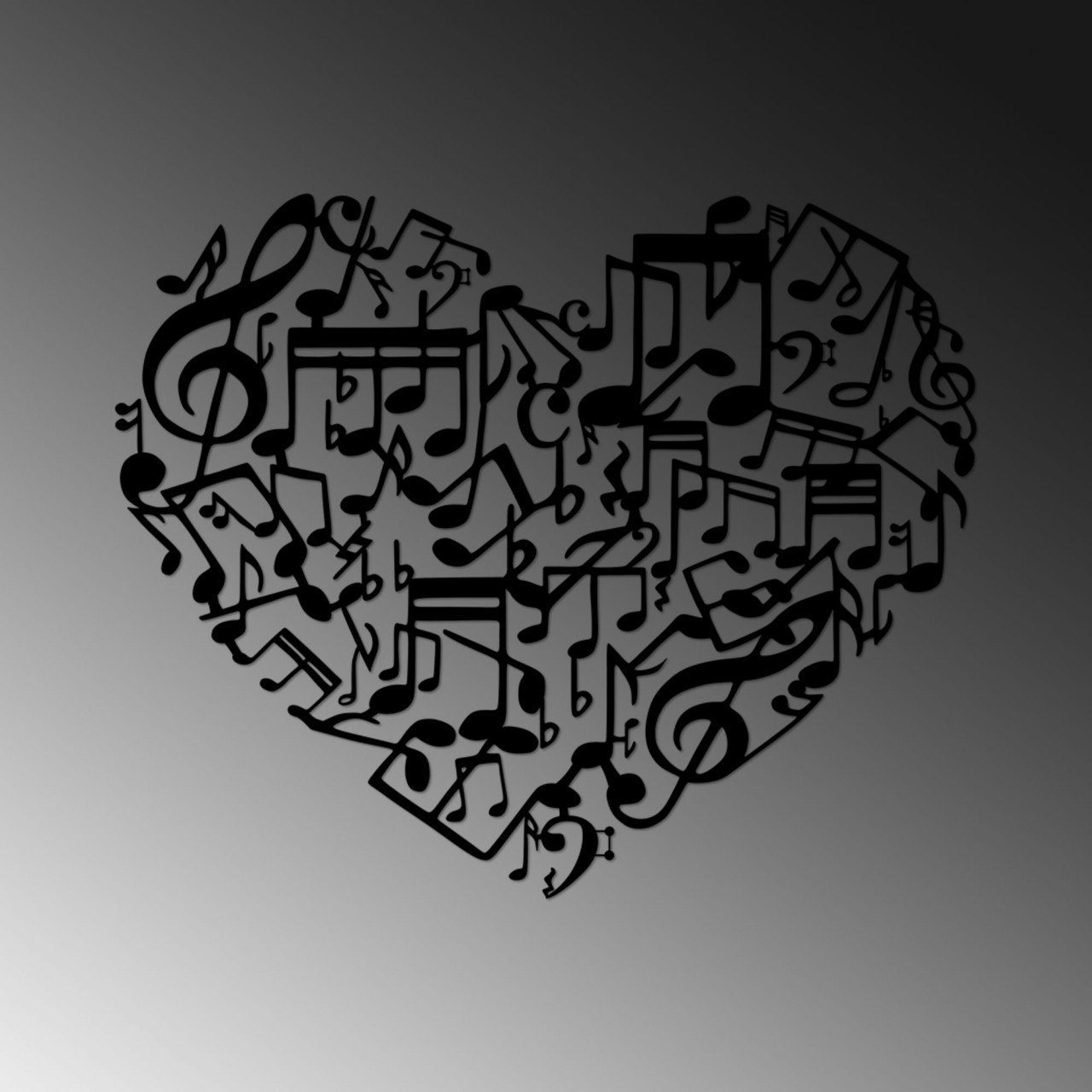 Poze Accesoriu decorativ de perete metalic Musical love - 507