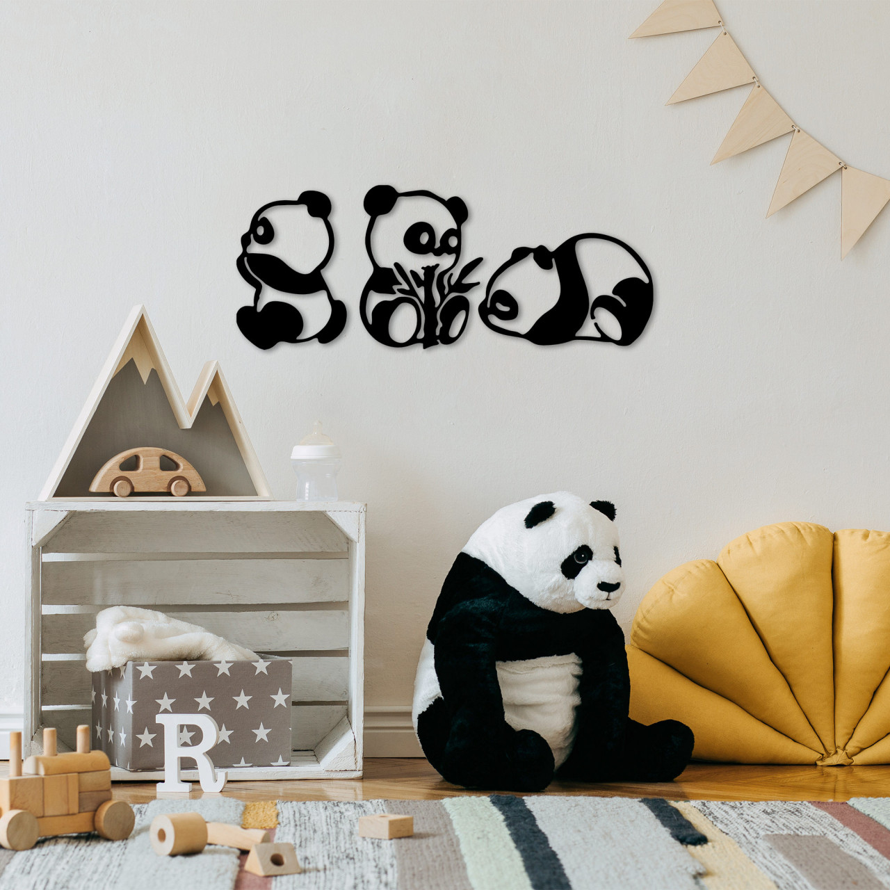 Poze Accesoriu decorativ de perete metalic Pandas - 298