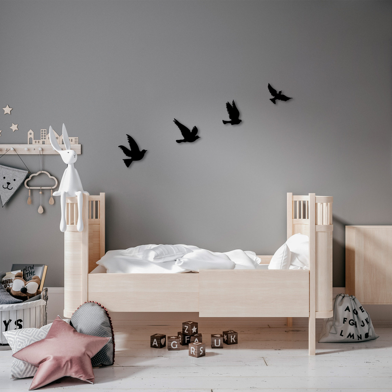 Poze Accesoriu decorativ de perete metalic Pigeons - 289