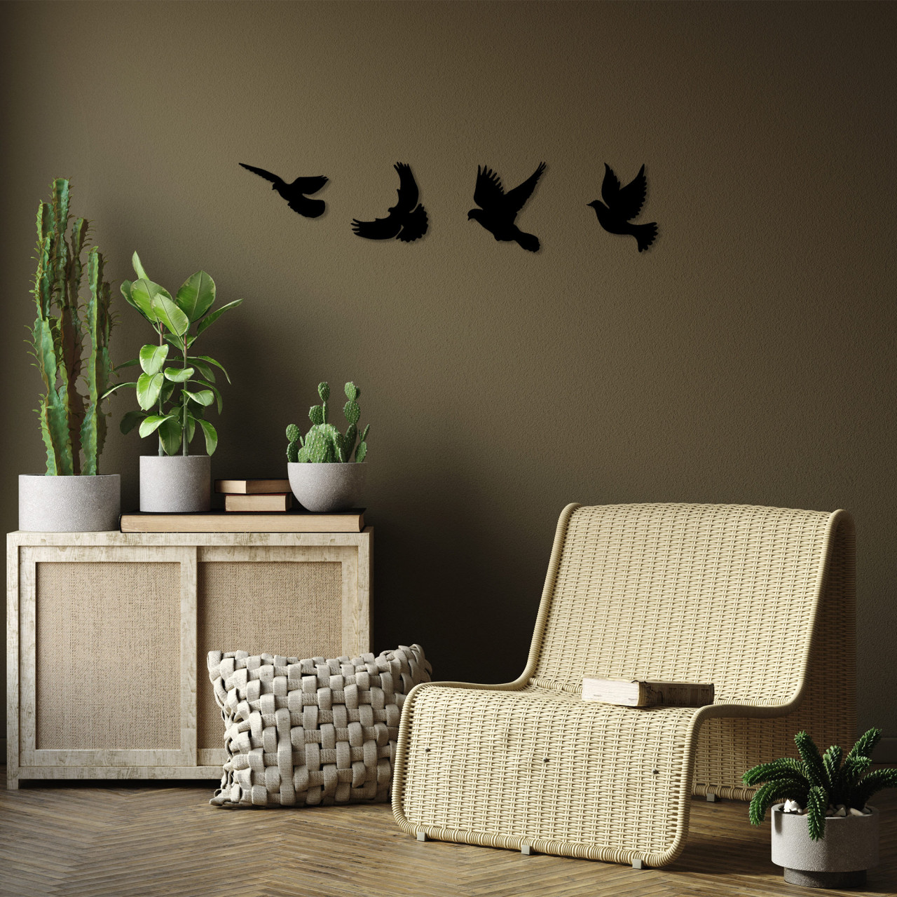 Poze Accesoriu decorativ de perete metalic Pigeons - 293