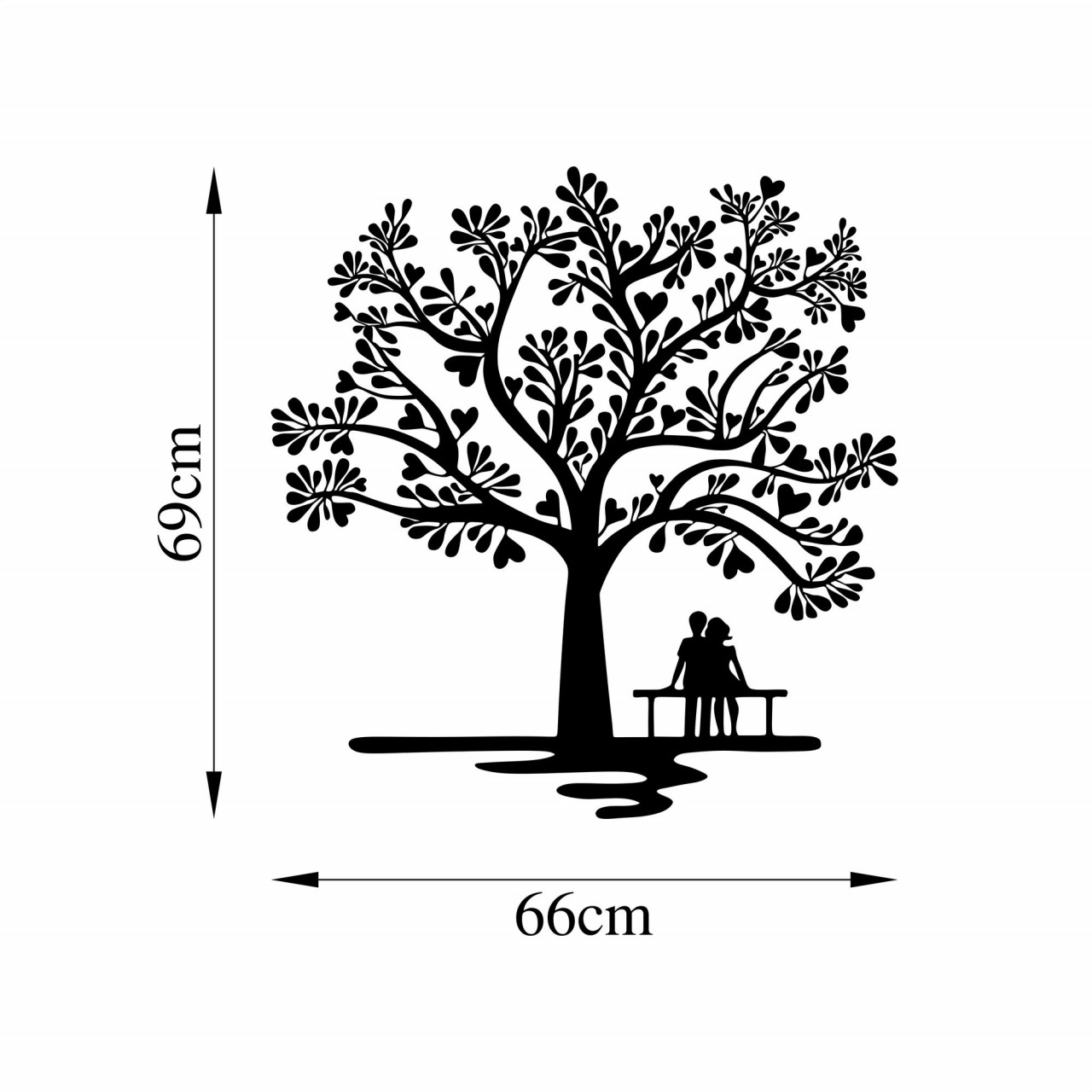 Poze Accesoriu decorativ de perete metalic Romance Under The Tree - 501