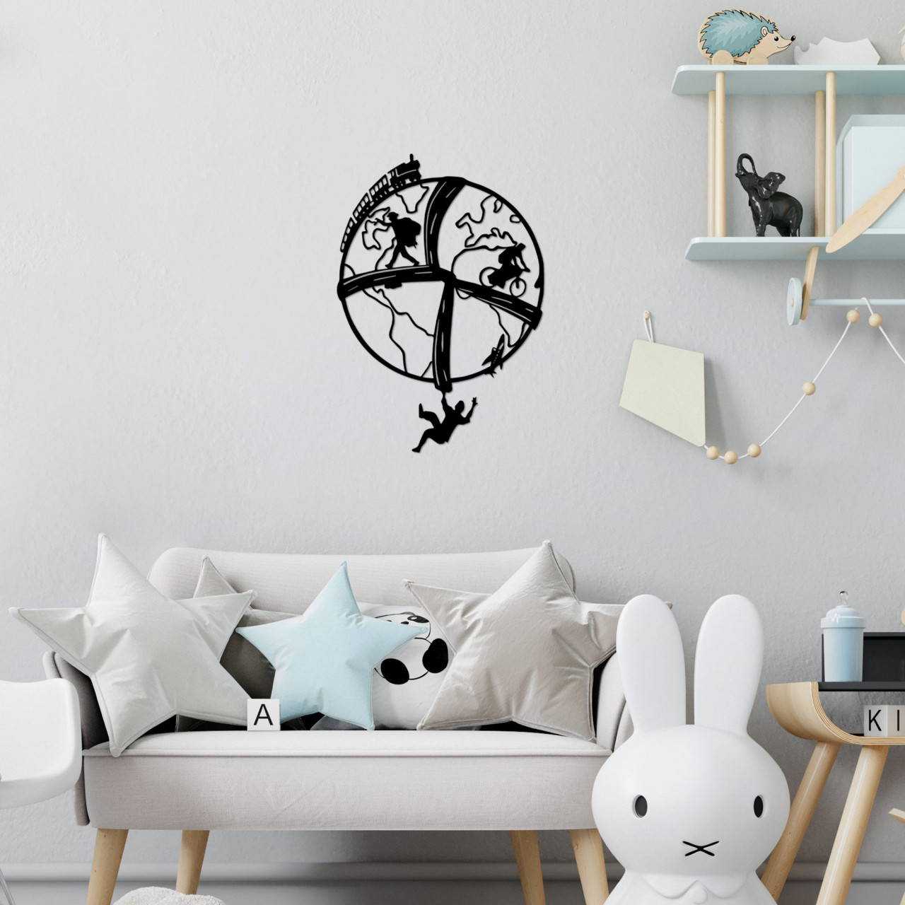 Poze Accesoriu decorativ de perete metalic Travel The World - 526