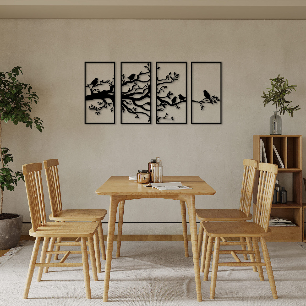 Poze Accesoriu decorativ de perete metalic Tree Branch And Birds - 269
