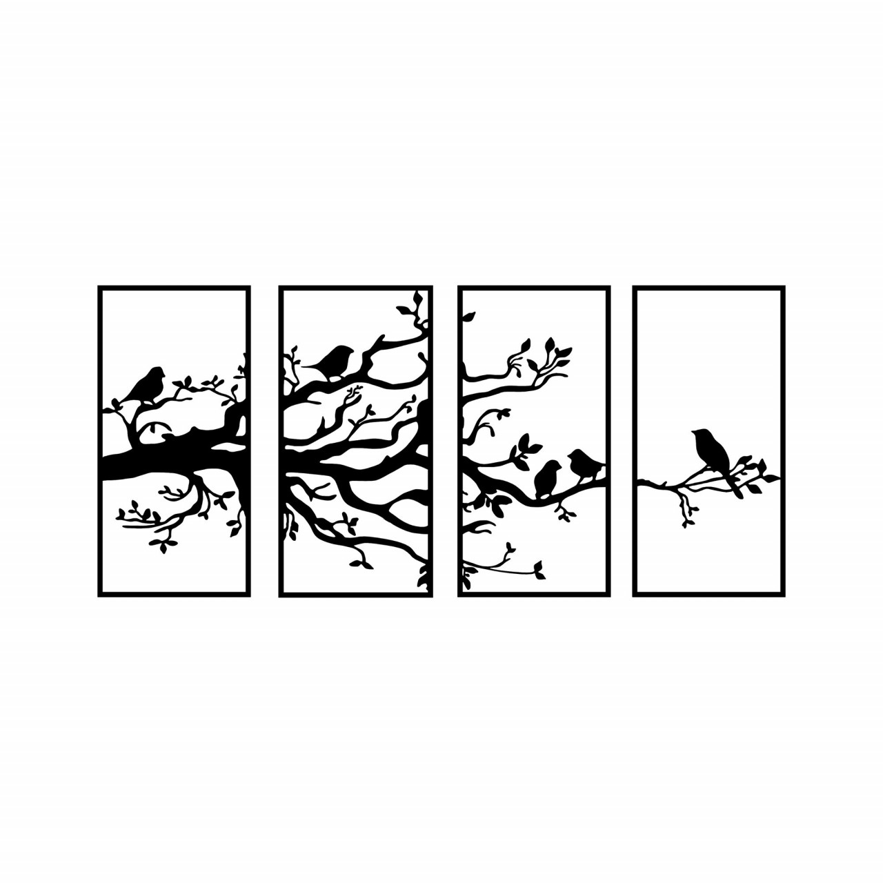 Poze Accesoriu decorativ de perete metalic Tree Branch And Birds - 269