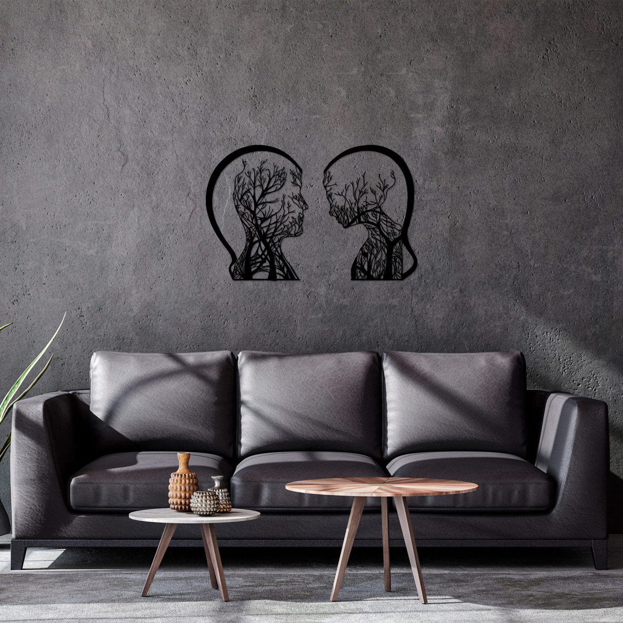 Poze Accesoriu decorativ de perete metalic Tree man and woman - 327