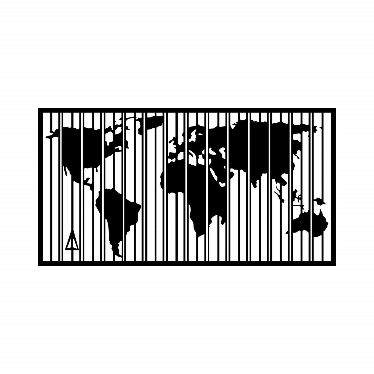 Poze Accesoriu decorativ de perete metalic Wold Map - 282 L