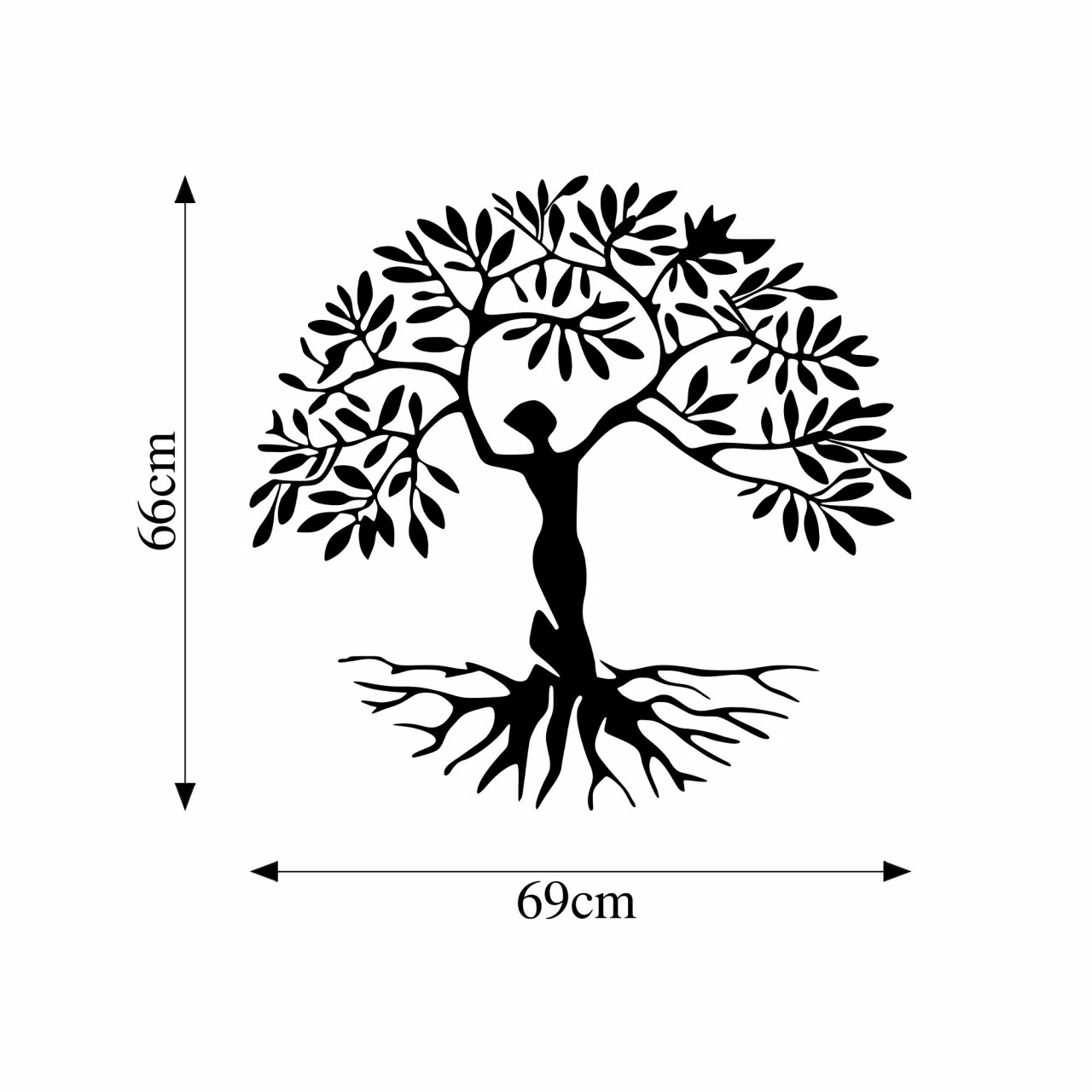 Poze Accesoriu decorativ de perete metalic Woman Tree