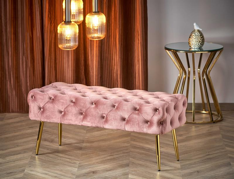 Poze Banca tapitata Athena – Roz/Gold