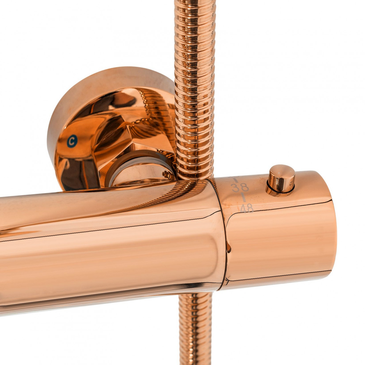 Poze Baterie de dus cu termostat Lungo roz gold