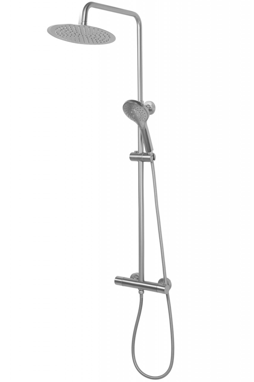 Poze Baterie de dus cu termostat Vincent argintiu periat