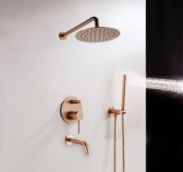Poze Baterie de dus incastrata Lungo roz gold