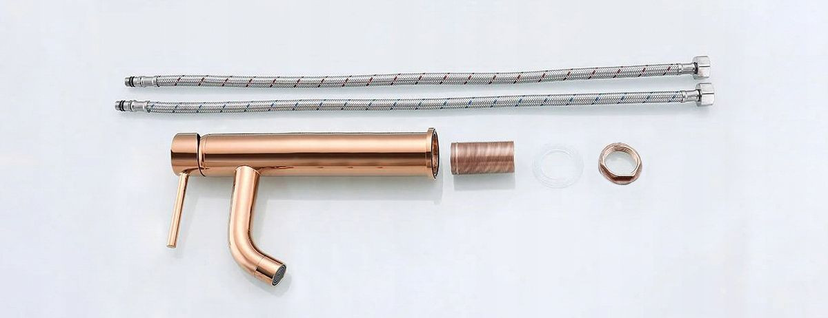 Poze Baterie Lungo Rose Gold lucios înaltă – H 28 cm