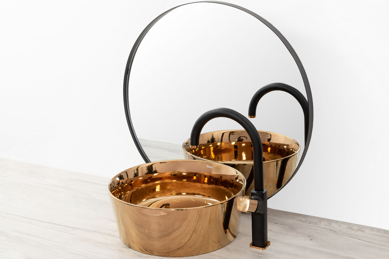 Poze Baterie Salto înaltă negru mat / gold - H 35,5 cm