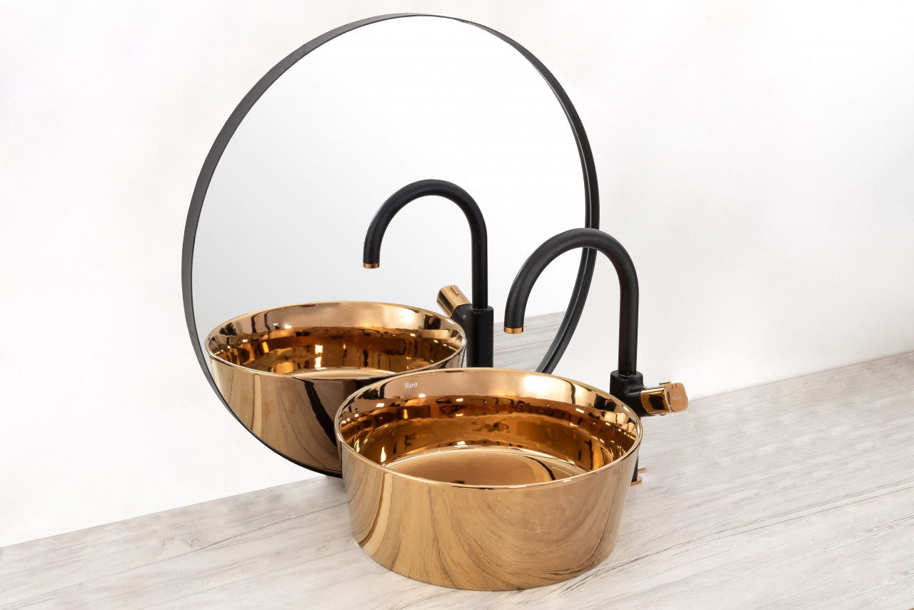 Poze Baterie Salto înaltă negru mat / gold - H 35,5 cm