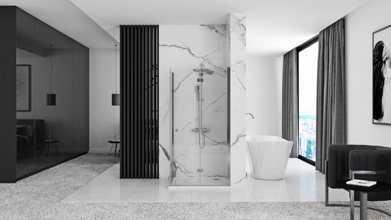 Poze Cabina dus Fold crom - 90x90 cm
