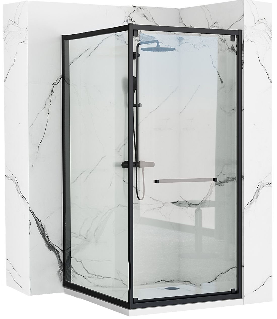 Poze Cabina dus Space negru – 80×100 cm
