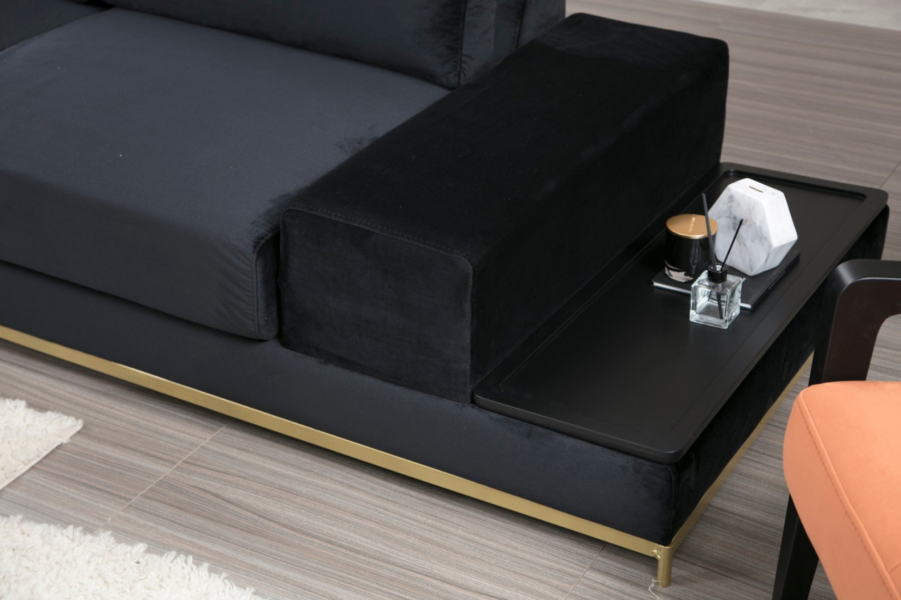 Poze Canapea 4 locuri Line neagra