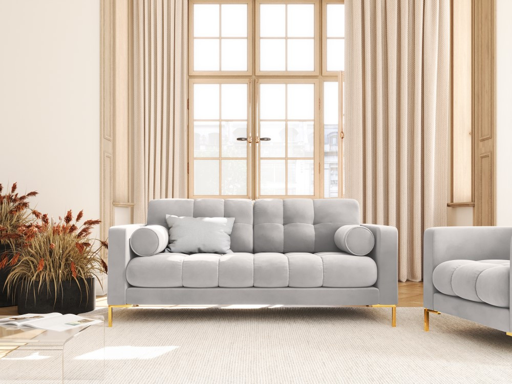 Poze Canapea Bali 2 locuri velvet/picioare gold – L152 x l92 x h75