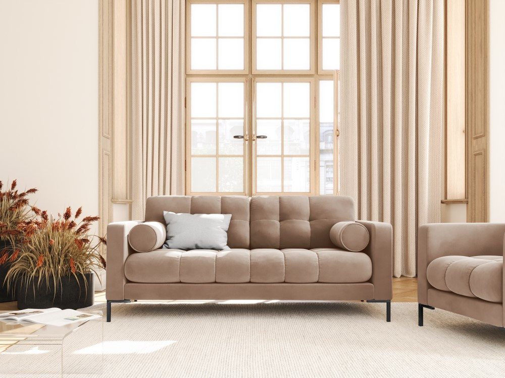 Poze Canapea Bali 2 locuri velvet/picioare negre – L152 x l92 x h75